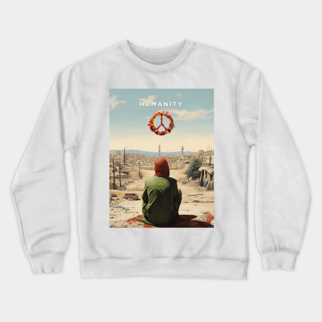 Peace Imperative: Navigating Divisiveness in a World Torn Apart Crewneck Sweatshirt by Puff Sumo